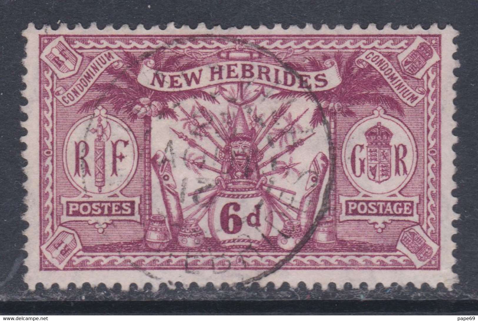 Nouvelles Hébrides N° 54 O Partie De Série : 6 P. Lilas-brun Oblitération Moyenne Sinon TB - Used Stamps