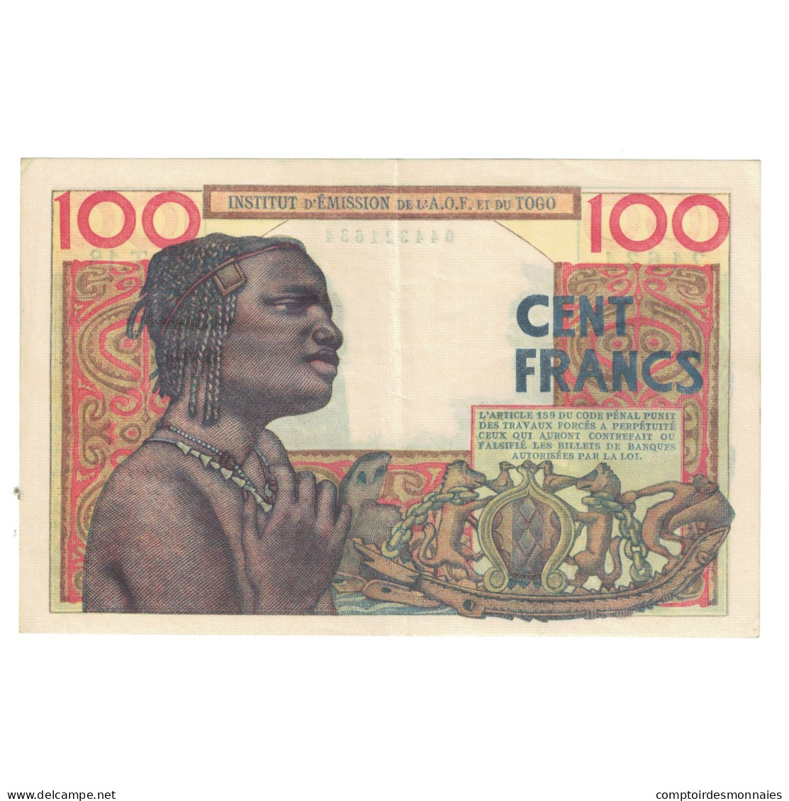 Billet, French West Africa, 100 Francs, 1956, 1956-10-23, KM:46, TTB - Westafrikanischer Staaten