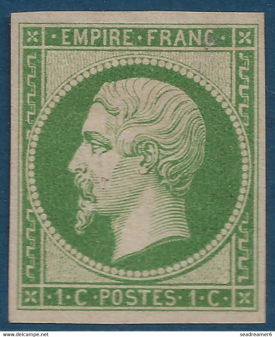 France Type Napoléon 1853/62 Essai à 1c En Vert Sur Papier Normal TTB Cote : 250 € - Other & Unclassified