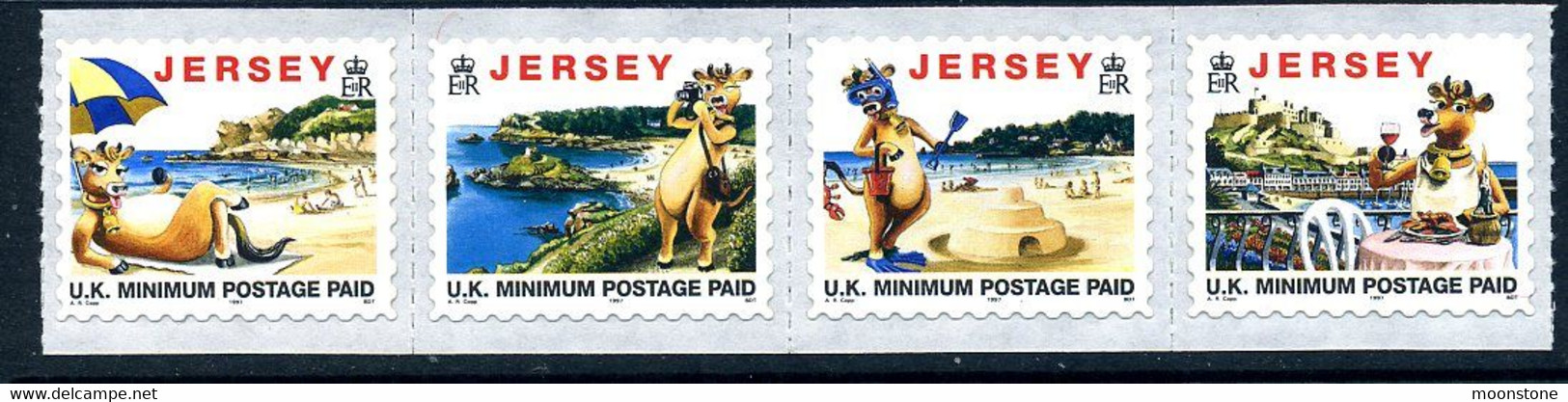 Jersey 1997 Tourism 'Lillie The Cow' Strip Of 4, Hinged, SG 770/3 - Jersey
