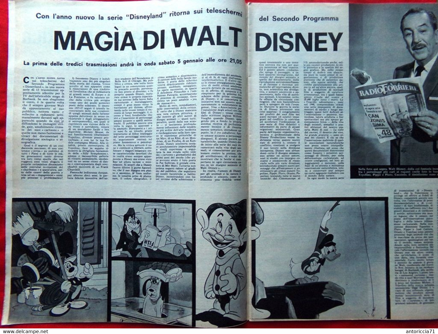 Radiocorriere TV Del 31 Dicembre 1962 Walt Disney Gaber Gassman Don Lurio Valeri - Television