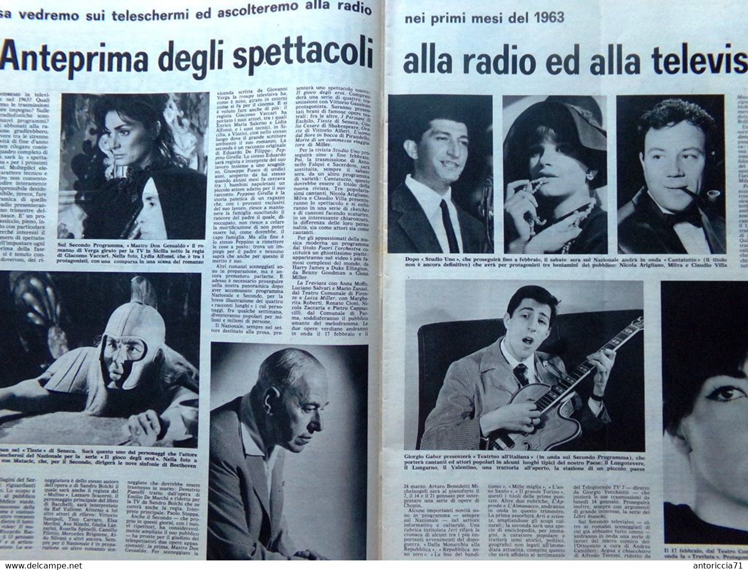 Radiocorriere TV Del 31 Dicembre 1962 Walt Disney Gaber Gassman Don Lurio Valeri - Télévision