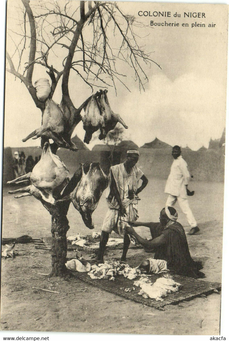 PC NIGER, BOUCHERIE EN PLEIN AIR, Vintage Postcard (b33259) - Niger