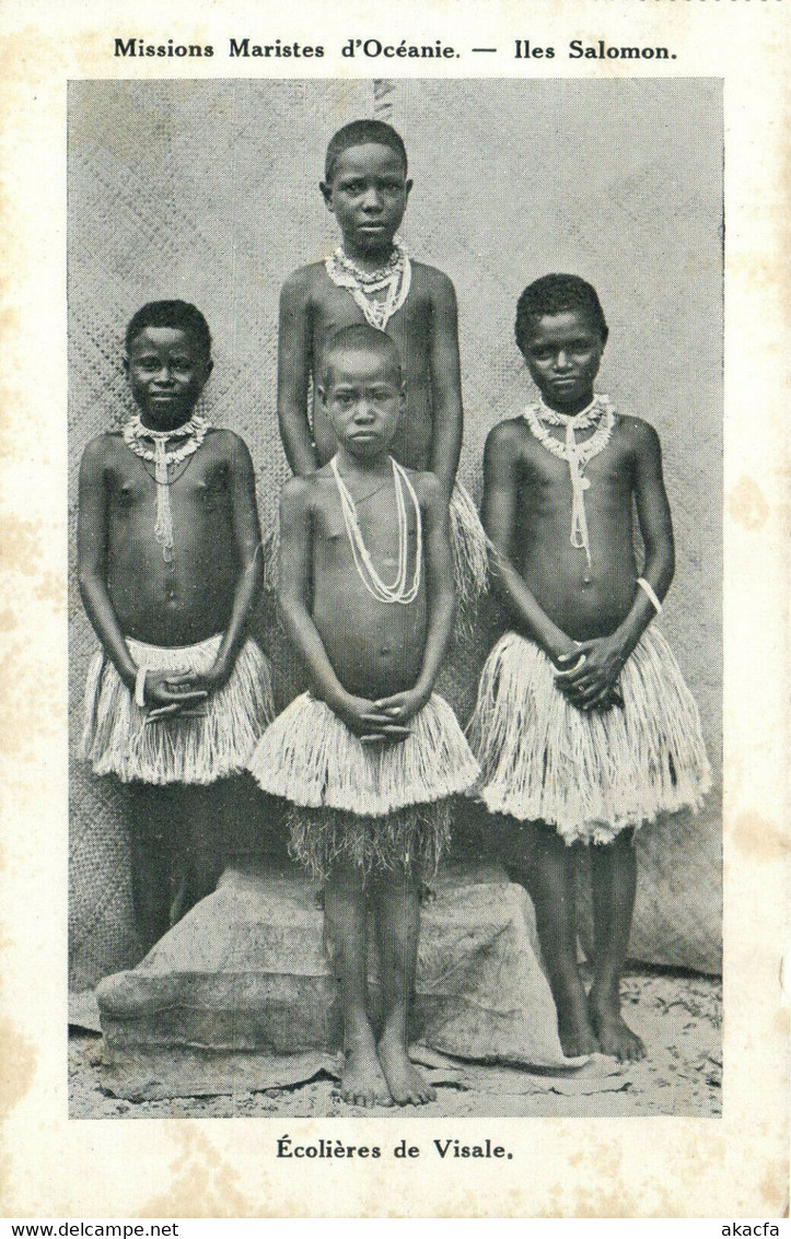 PC UK, SALOMON ISLANDS, ECOLIÉRES DE VISALE, Vintage Postcard (b33516) - Solomon Islands