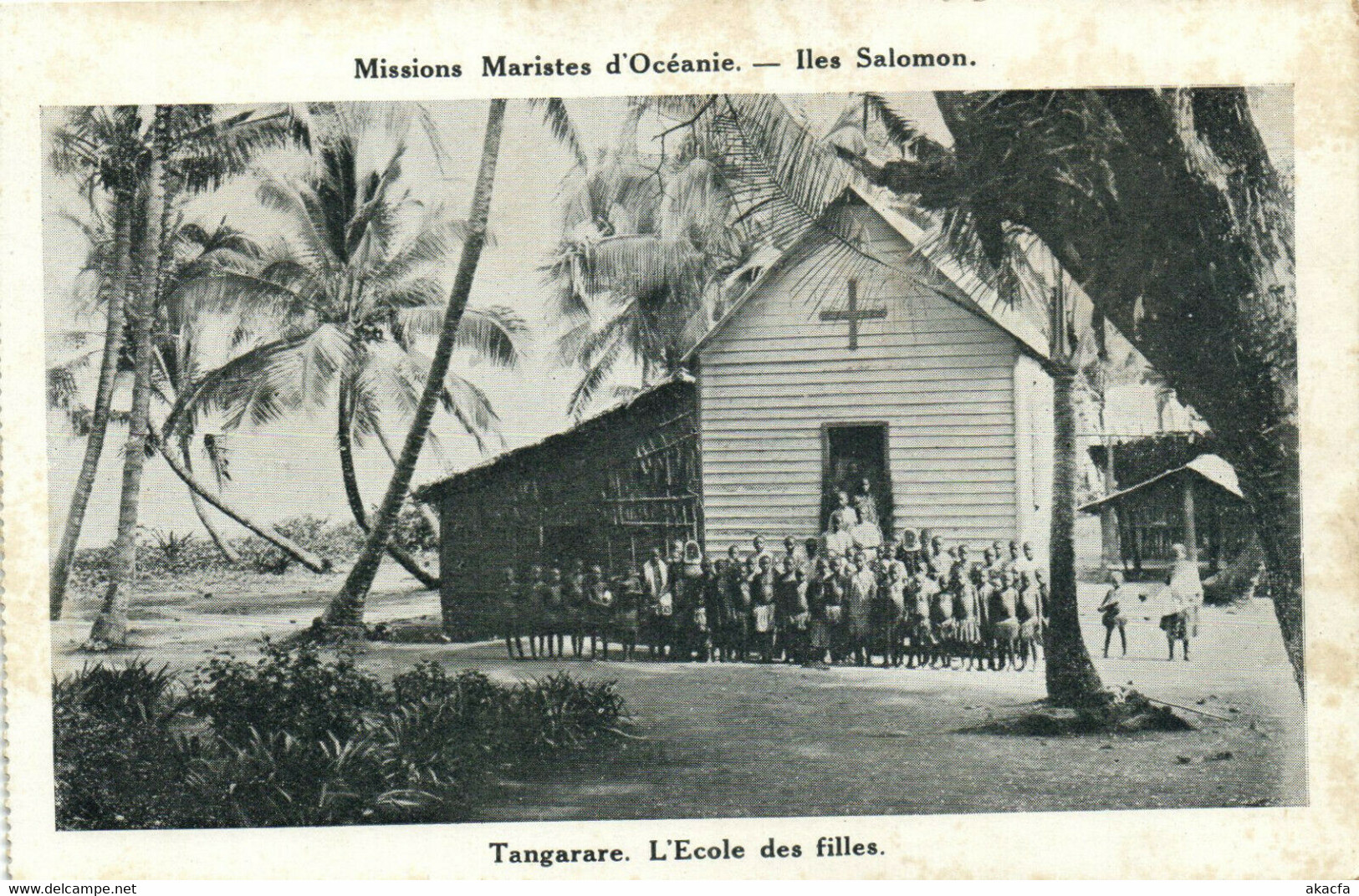 PC UK, SALOMON ISLANDS, TANGARARE, L'ECOLE, Vintage Postcard (b33519) - Solomon Islands