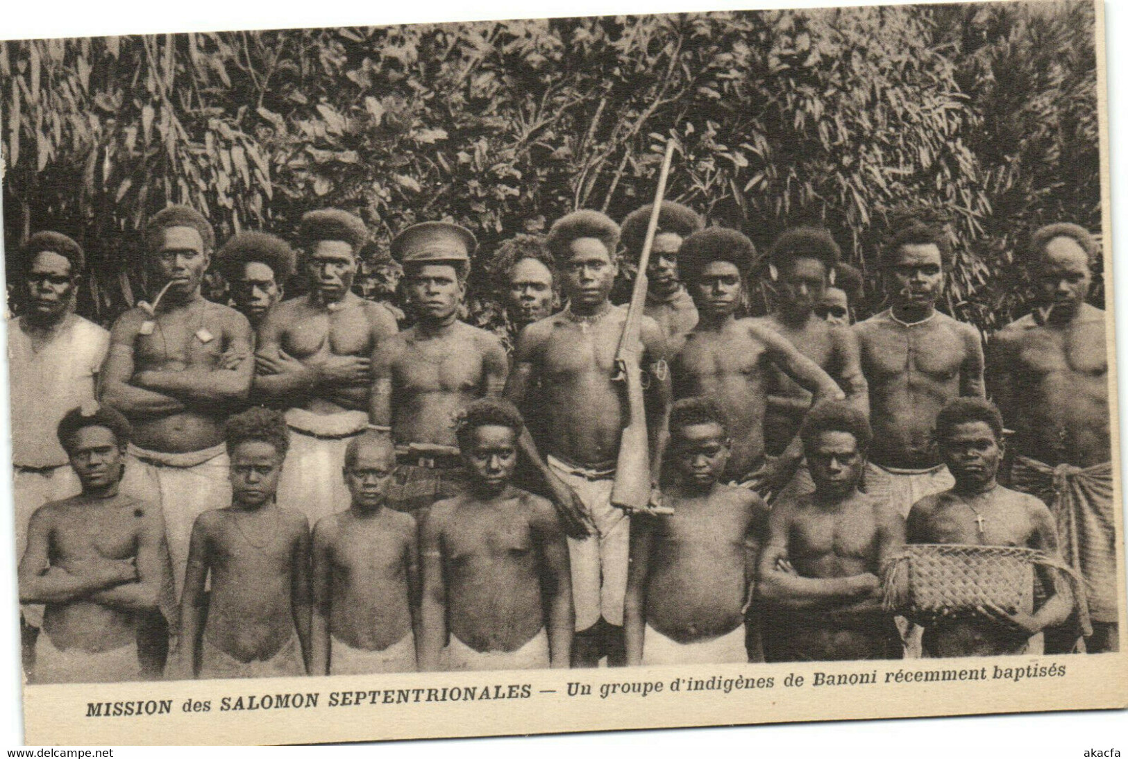 PC UK, SALOMON ISLANDS, GROUPE D'INDIGÉNE DE BANONI, Vintage Postcard (b33525) - Solomon Islands