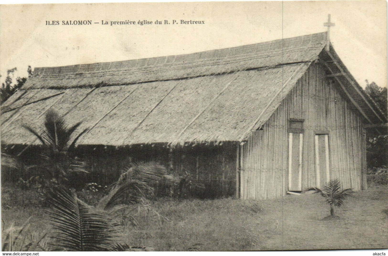 PC UK, SALOMON ISLANDS, LA PREMIÉRE ÉGLISE, Vintage Postcard (b33540) - Islas Salomon