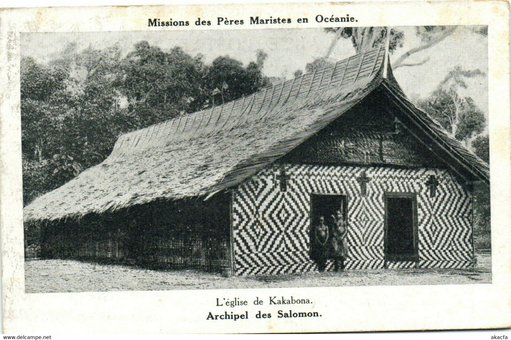PC UK, SALOMON ISLANDS, L'EGLISE DE KAKABONA, Vintage Postcard (b33545) - Solomon Islands