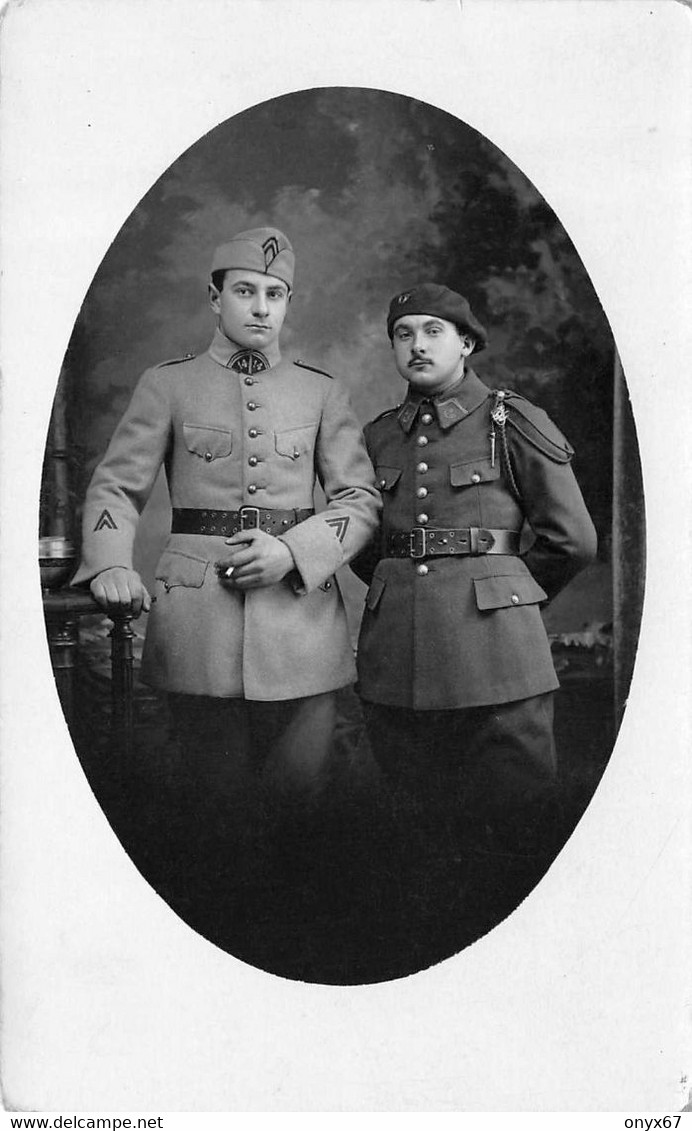 Carte Photo Militaire Français-38-GRENOBLE-Isère-6 ème Régiment CHASSEURS à PIED-14 ème Régiment -Béret-Photo Rambaud - Regimenten