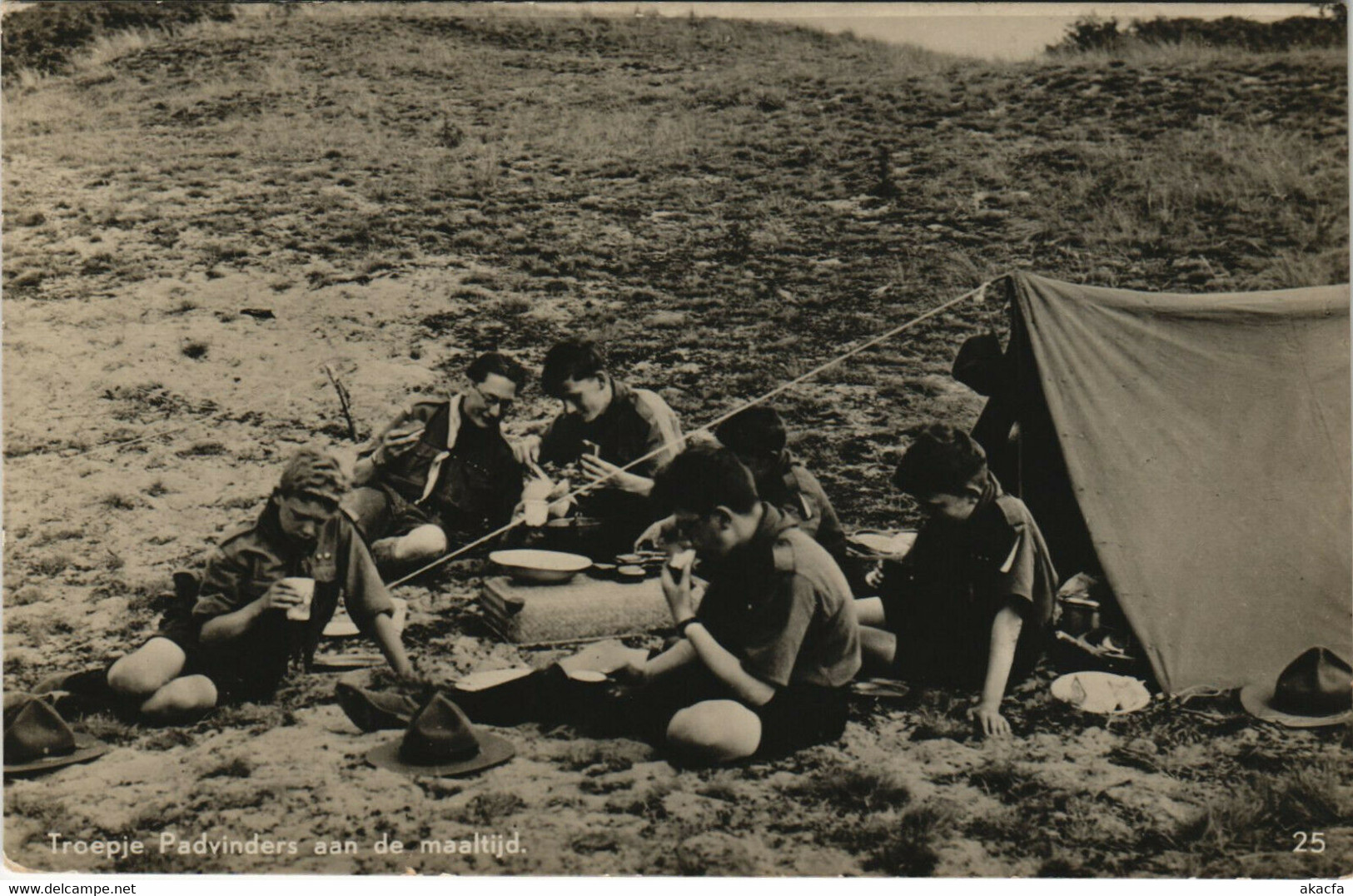 PC SCOUTING, TROEPJE PADVINDERS, Vintage REAL PHOTO Postcard (b34862) - Scoutisme