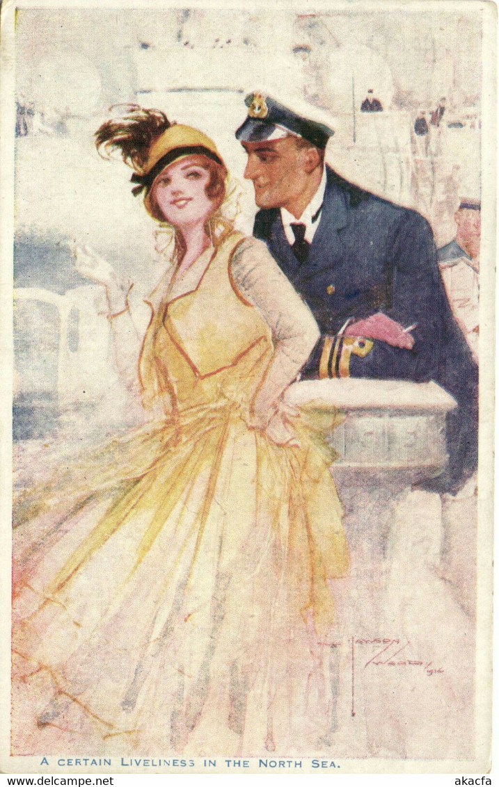 PC LAWSON WOOD, ARTIST SIGNED, A CERTAIN LIVELINESS, Vintage Postcard (b35407) - Wood, Lawson