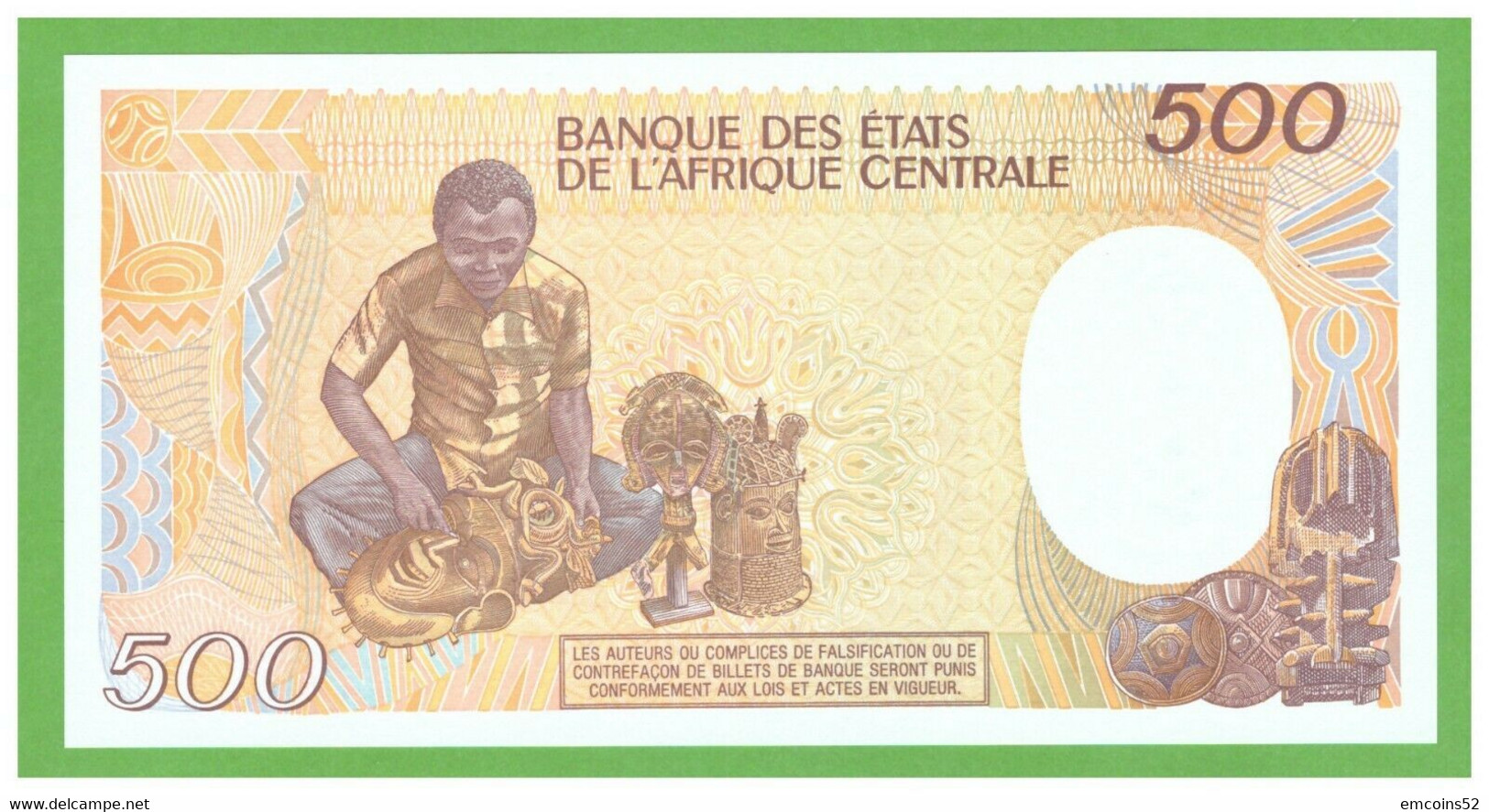 CONGO 500 FRANCS 1991  P-8d UNC - Ohne Zuordnung