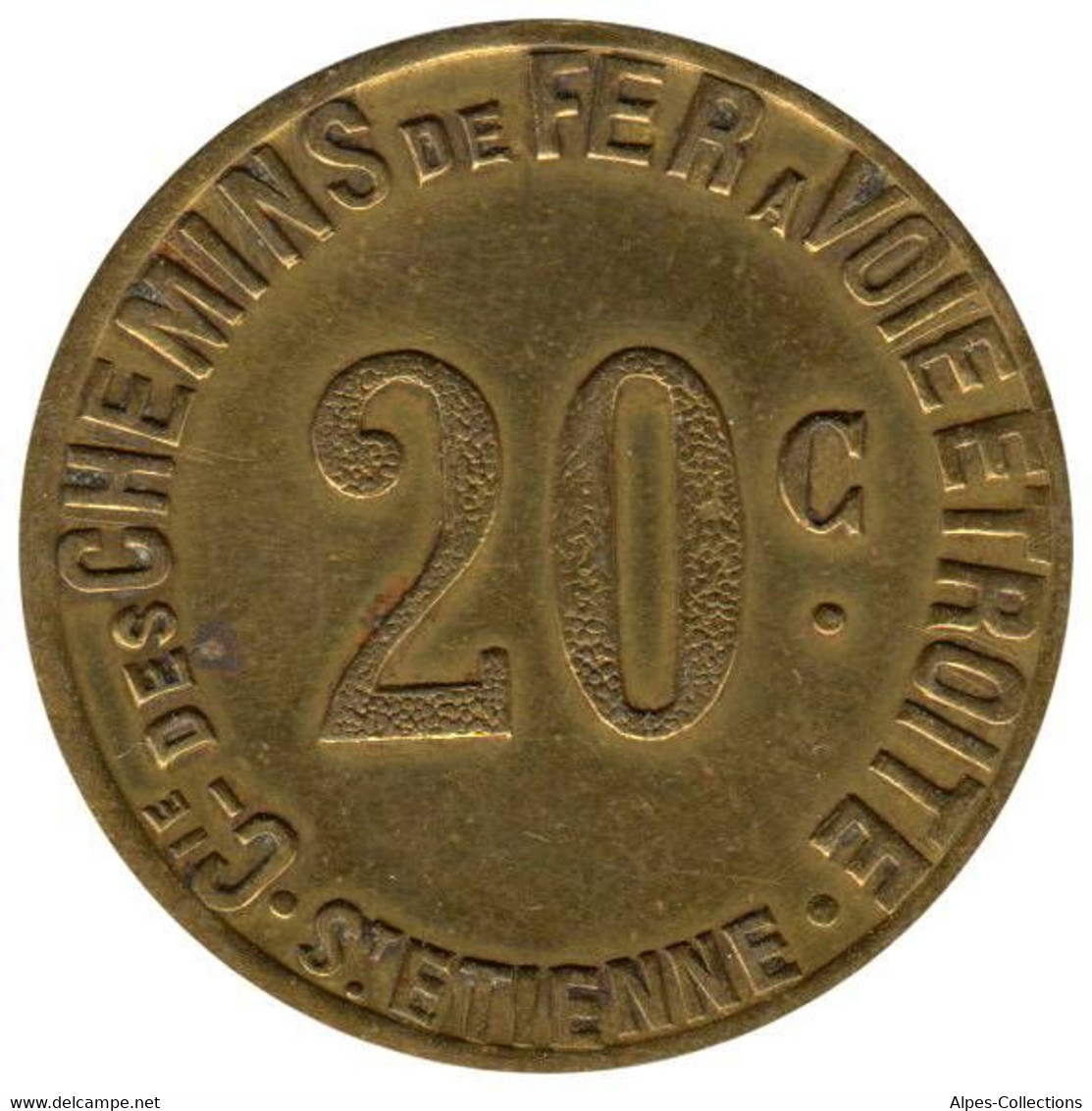 SAINT ETIENNE - 175.04 - Monnaie De Nécessité - 20 Centimes - Chiffres De 9mm - Monétaires / De Nécessité