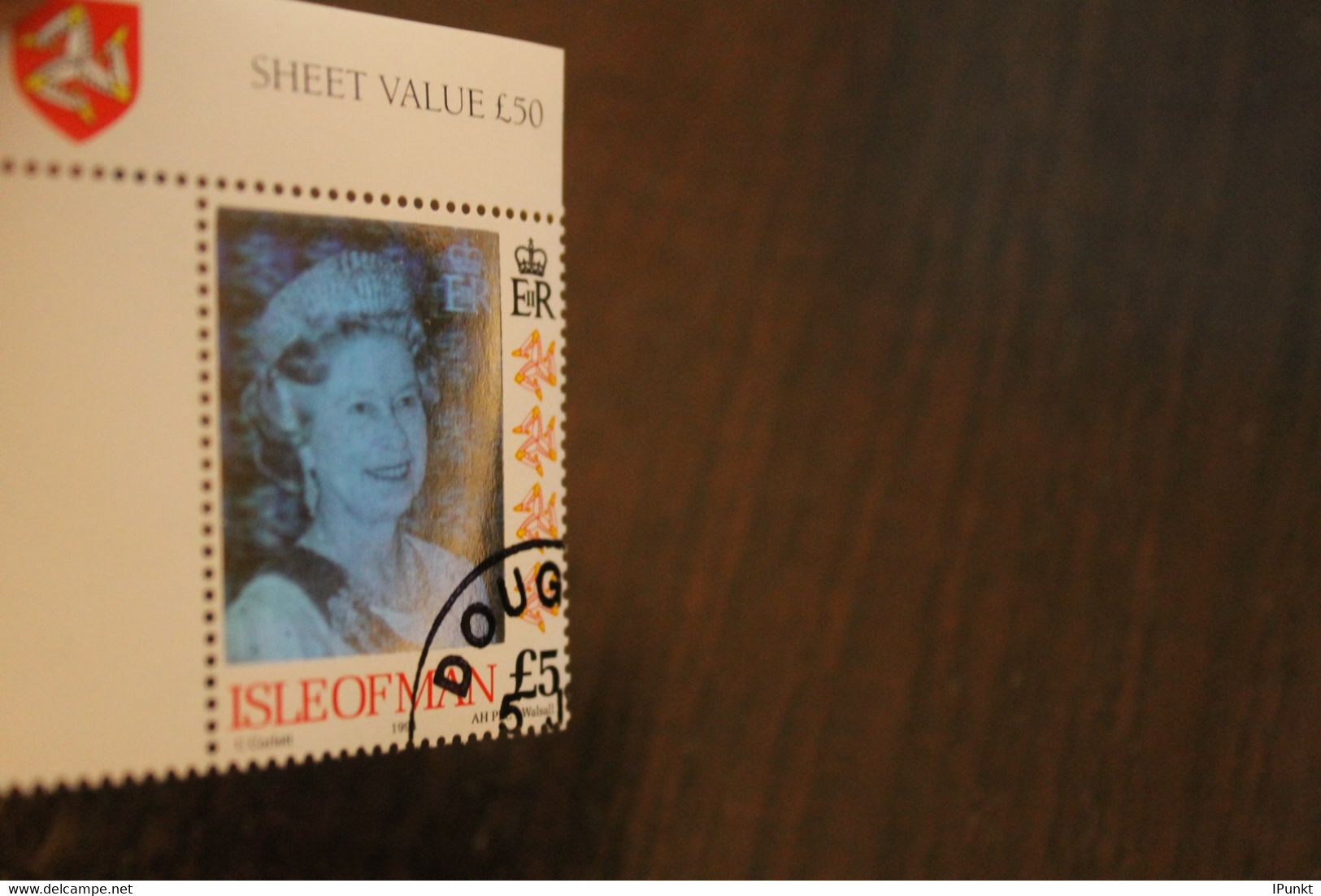 Hologrammmarke 1994, Isle Of Man, Königin Elisabeth II; 5 Pfund; Gestempelt - Hologrammes