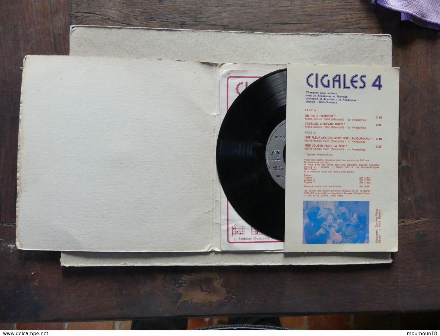 45 T Cigales 4 Chansons Pour Enfants Akepsimas Mannick 17596 Arc En Ciel - 45 T - Maxi-Single