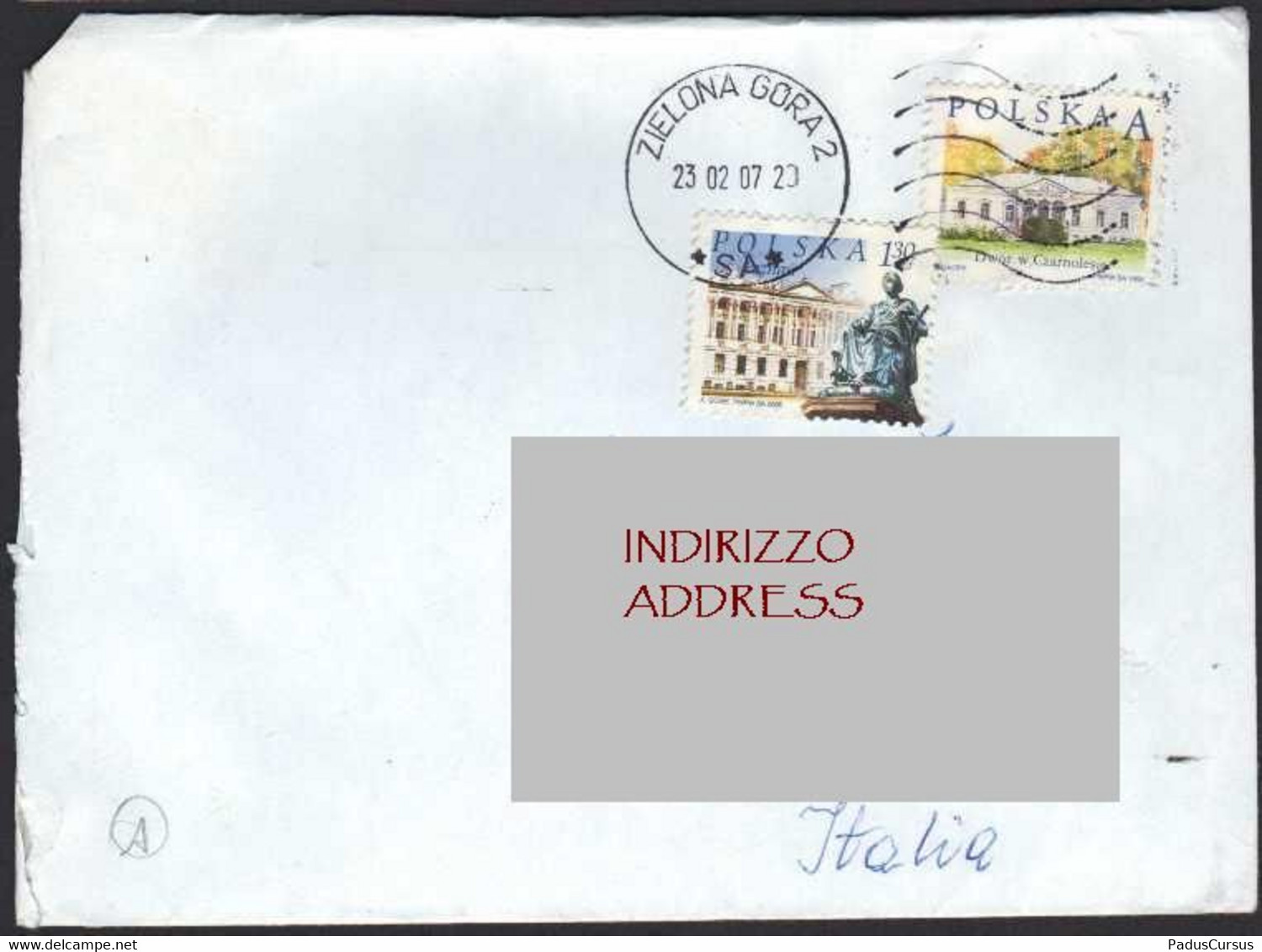 Polska Poland Polonia Italia 2007 Dwor W. Czarnolesio Poznan Raczyński Library  Hygieia Albert Wolff LET00226 - Storia Postale