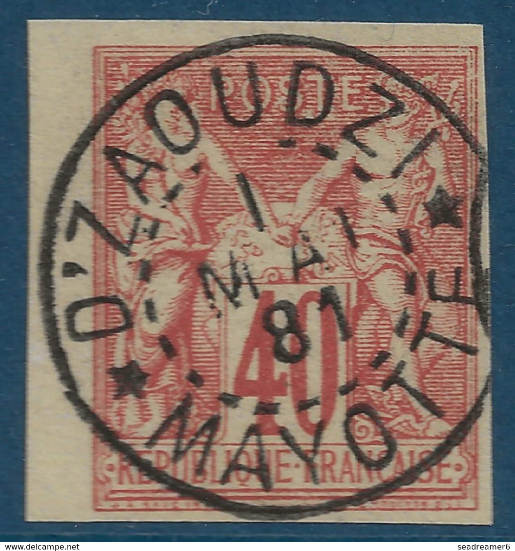 France Colonies Françaises Mayotte 1881 TP N°27 40 C Orange Obl Dateur De DZAOUDZI / MAYOTTE Superbe - Oblitérés