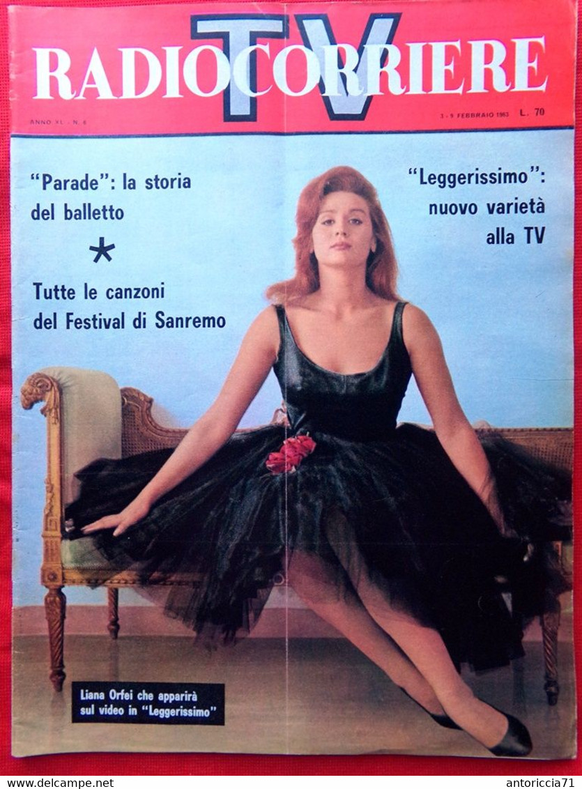 Radiocorriere TV Del 3 Febbraio 1963 Orfei Serate Sanremo Manzini Bramieri Radio - Televisione