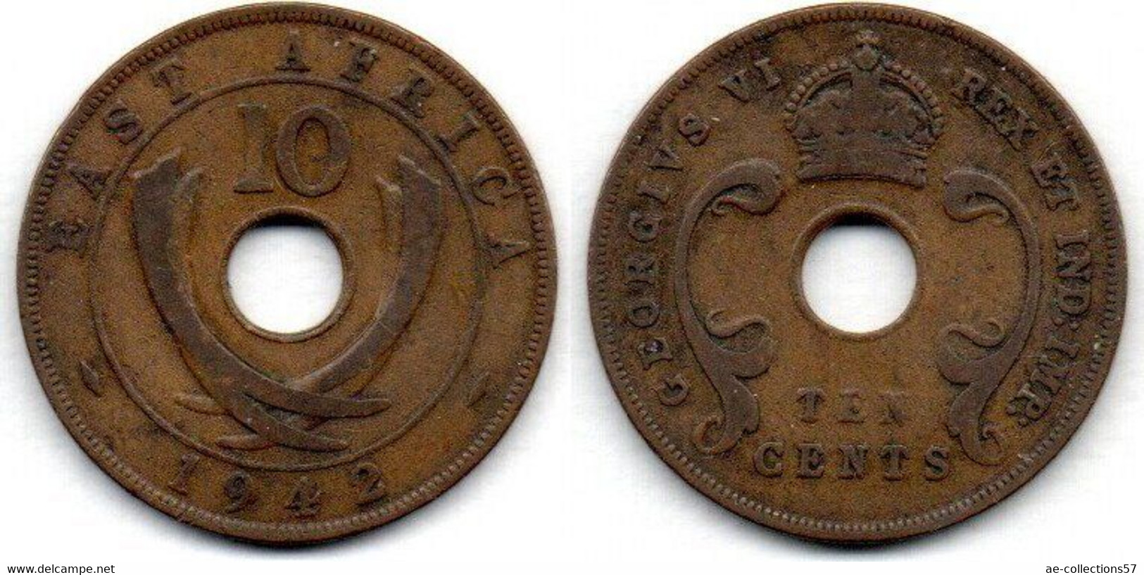 East Africa 10 Cents 1942 TB+ - Sonstige – Afrika