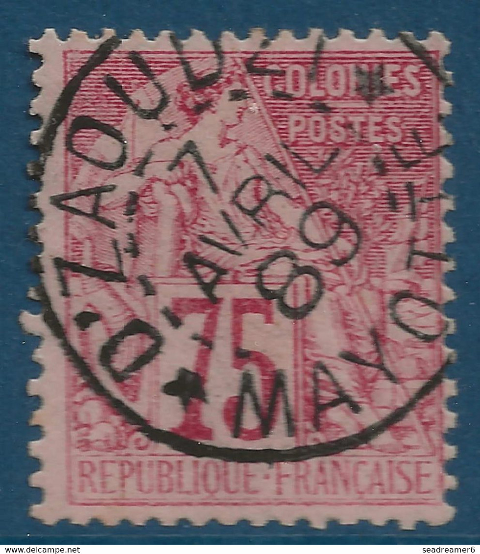 France Colonies Françaises Mayotte 1889 TP N°58 75 C Carmin Obl Dateur De DZAOUDZI / MAYOTTE Superbe - Oblitérés