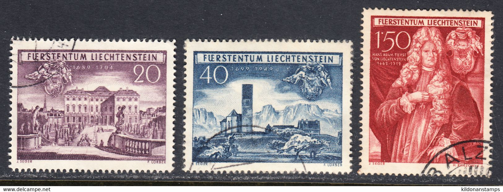 Liechtenstein 1949, Cancelled, Sc# 240-242, Yt 243-245, Zu 228-230 - Usados