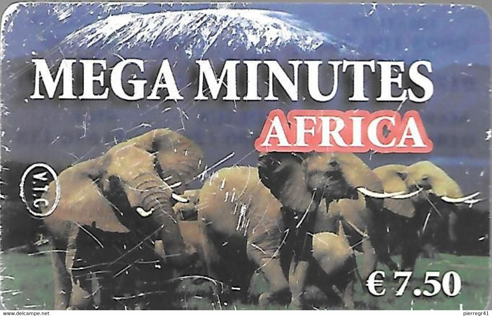 -CARTE-PREPAYEE-7,5€-MEGA MINUTES- Troupeau D-ELEPHANTS-2010-Etat Usagé Rayures- Gratté-RARE - Dschungel