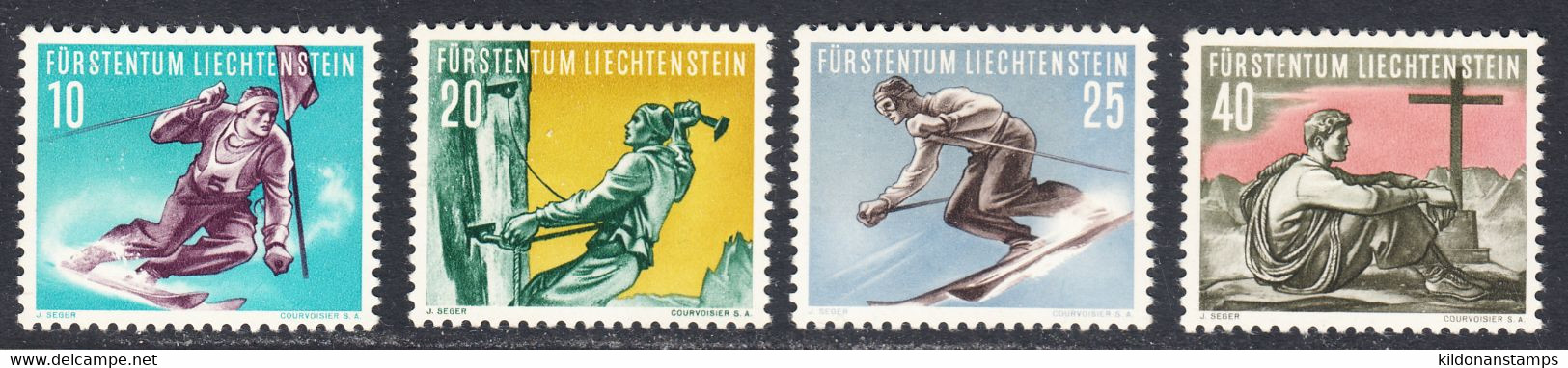 Liechtenstein 1955, Mint Mounted, Sc# 285-292, Yt 296-299, Zu 278-281 - Neufs