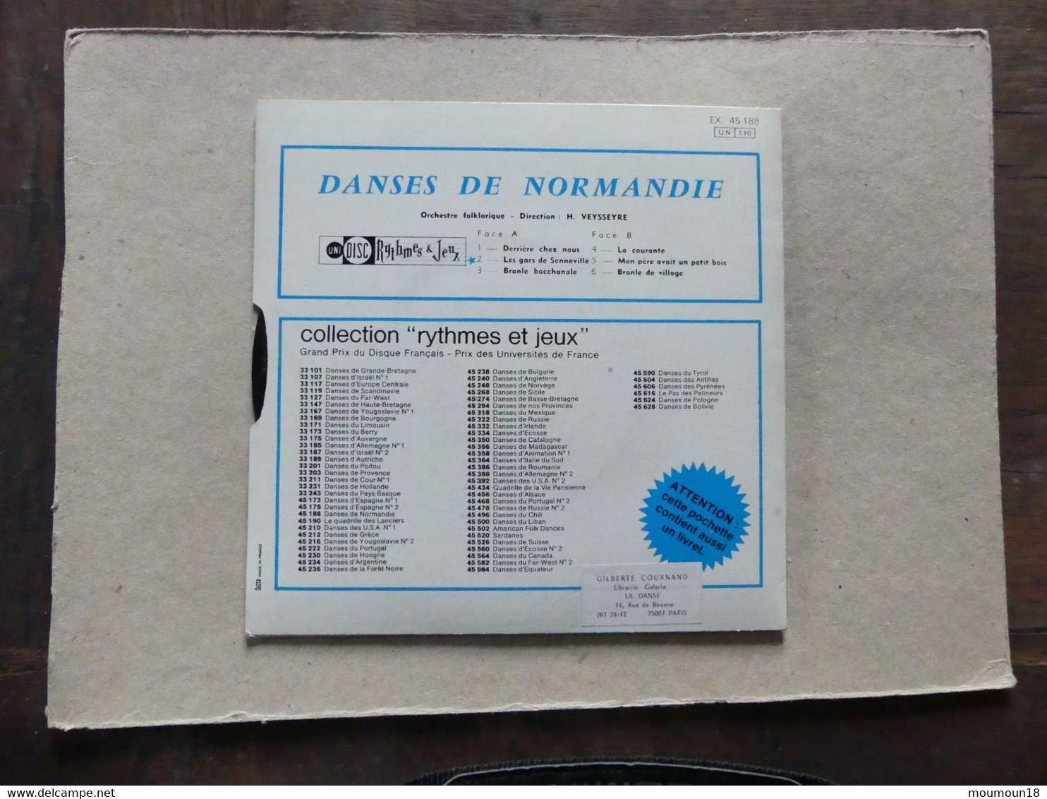 45 T Danses De Normandie Veysseyre EX45188 Uni Disc - 45 T - Maxi-Single