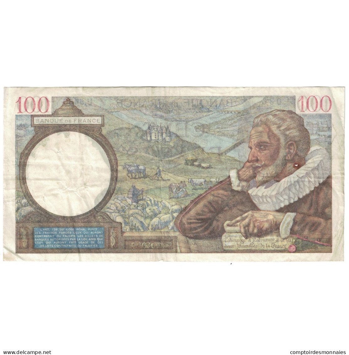 France, 100 Francs, Sully, 1939, 1939-12-21, TB+, Fayette:26.18, KM:94 - 100 F 1939-1942 ''Sully''