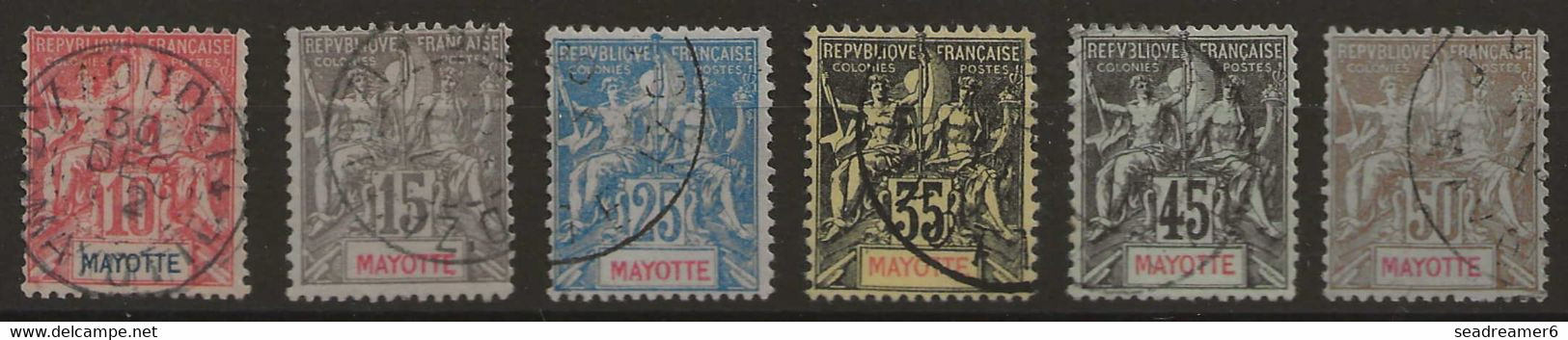 France Colonies Françaises Mayotte Série Des TP N°15 à 20 Oblitérés TTB  Certains Signés Cote Yvert : 330 € - Used Stamps