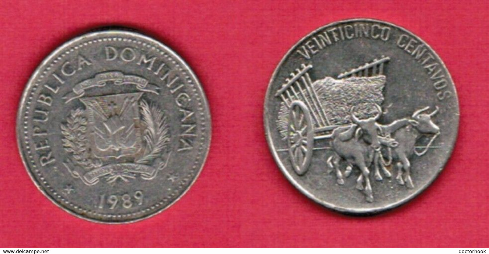 DOMINICAN REPUBLIC   25 CENTAVOS 1989 (KM # 71) #6450 - Dominikanische Rep.