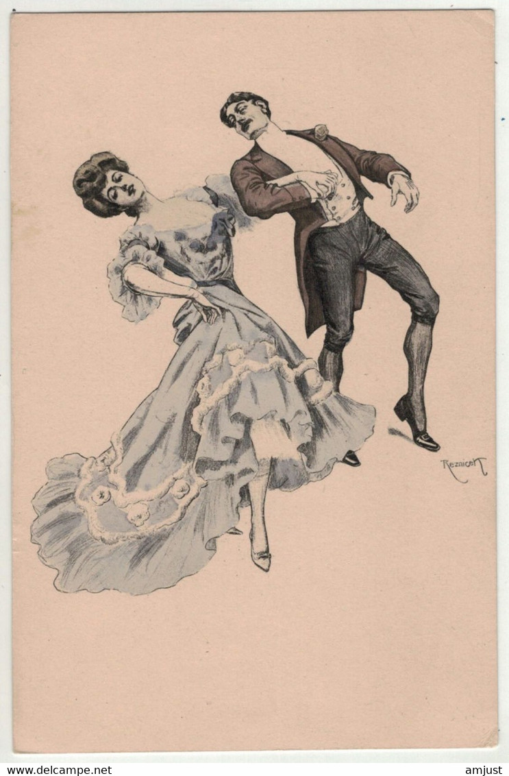 Illustrateurs Signés // Reznicek // Couple à La Mode - Reznicek, Ferdinand Von