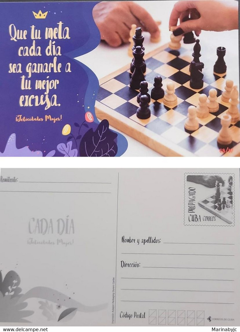 SP) 2019 CIRCA CUBA, CHESS POSTAL STATIONERY, CONGRATULATIONS WOMEN, MNH - Andere & Zonder Classificatie