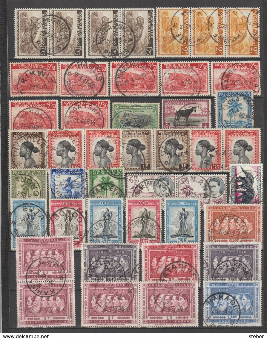 Belgisch Congo, Kleine Verzameling Mooi Gestempeld,zeer Mooi Lot 4422 - Verzamelingen (zonder Album)