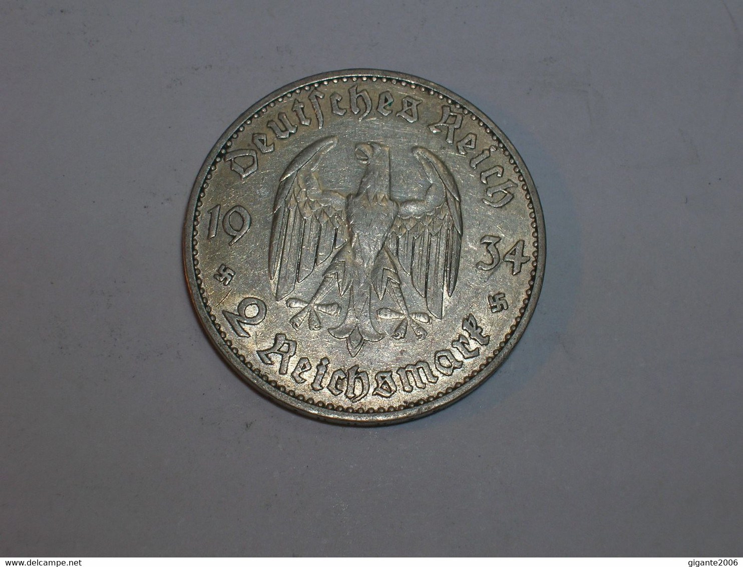 ALEMANIA. 2 Marcos 1934 F, Iglesia Con Año (5347) - 2 Reichsmark