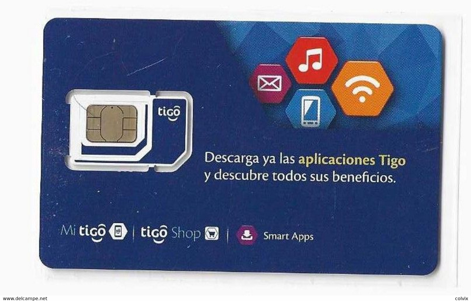COLOMBIE CARTE GSM TIGO Verso Numeroté - Kolumbien