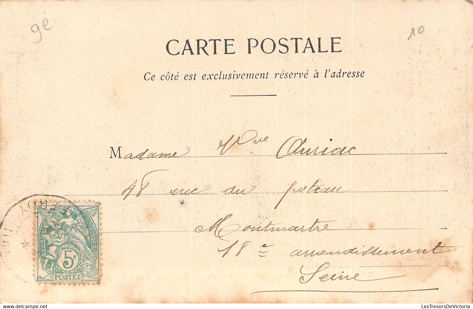 Paris -  Boulevard Montmartre  - Carrefour Drouot - Correspondance De 1902 - Dos Non Divisé - Plätze