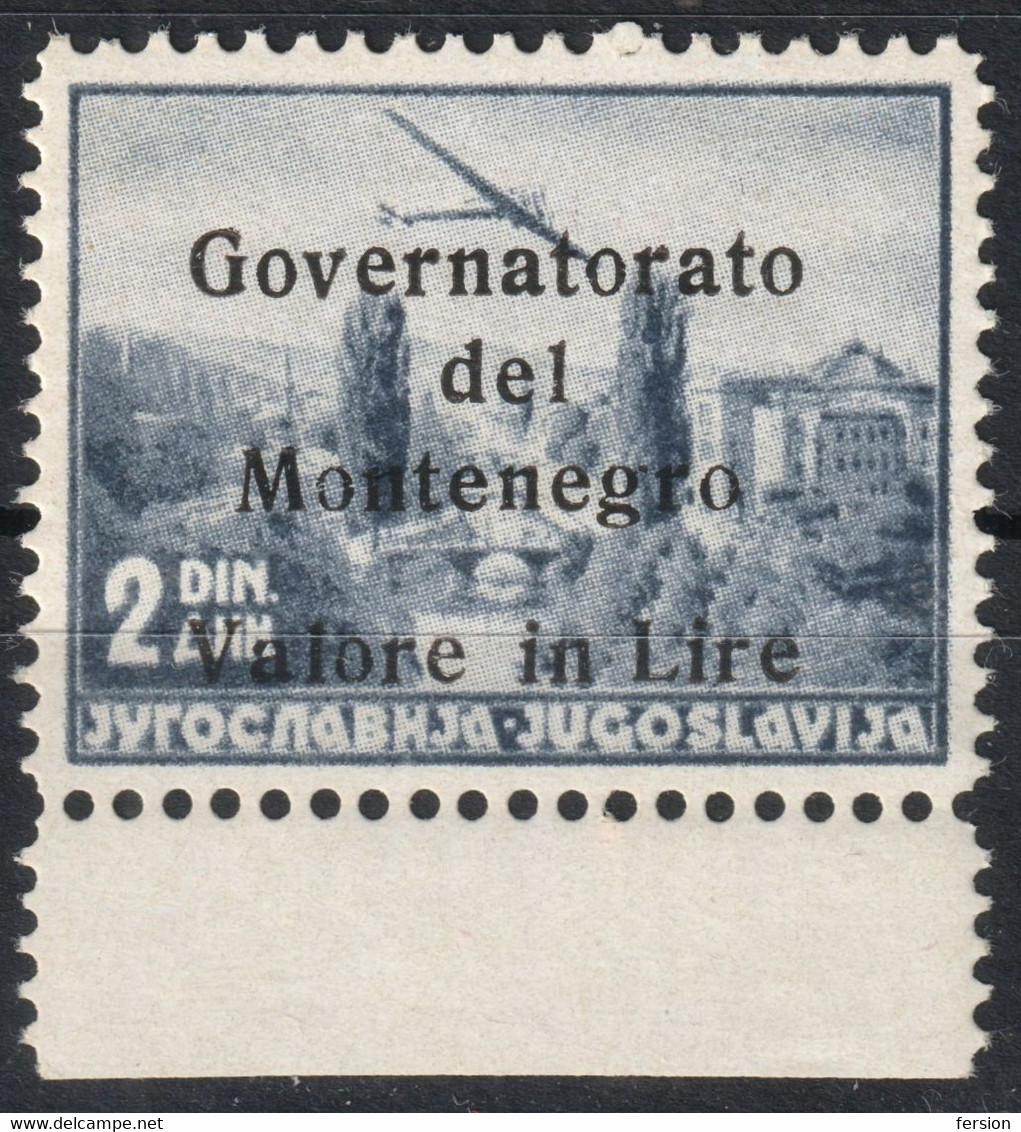 SARAJEVO Bosnia Minaret Mosque Bridge 1941 Governatorato Montenegro OVERPRINT WW2 War Italy Occupation 2 Din LIRE Mi 46 - Montenegro