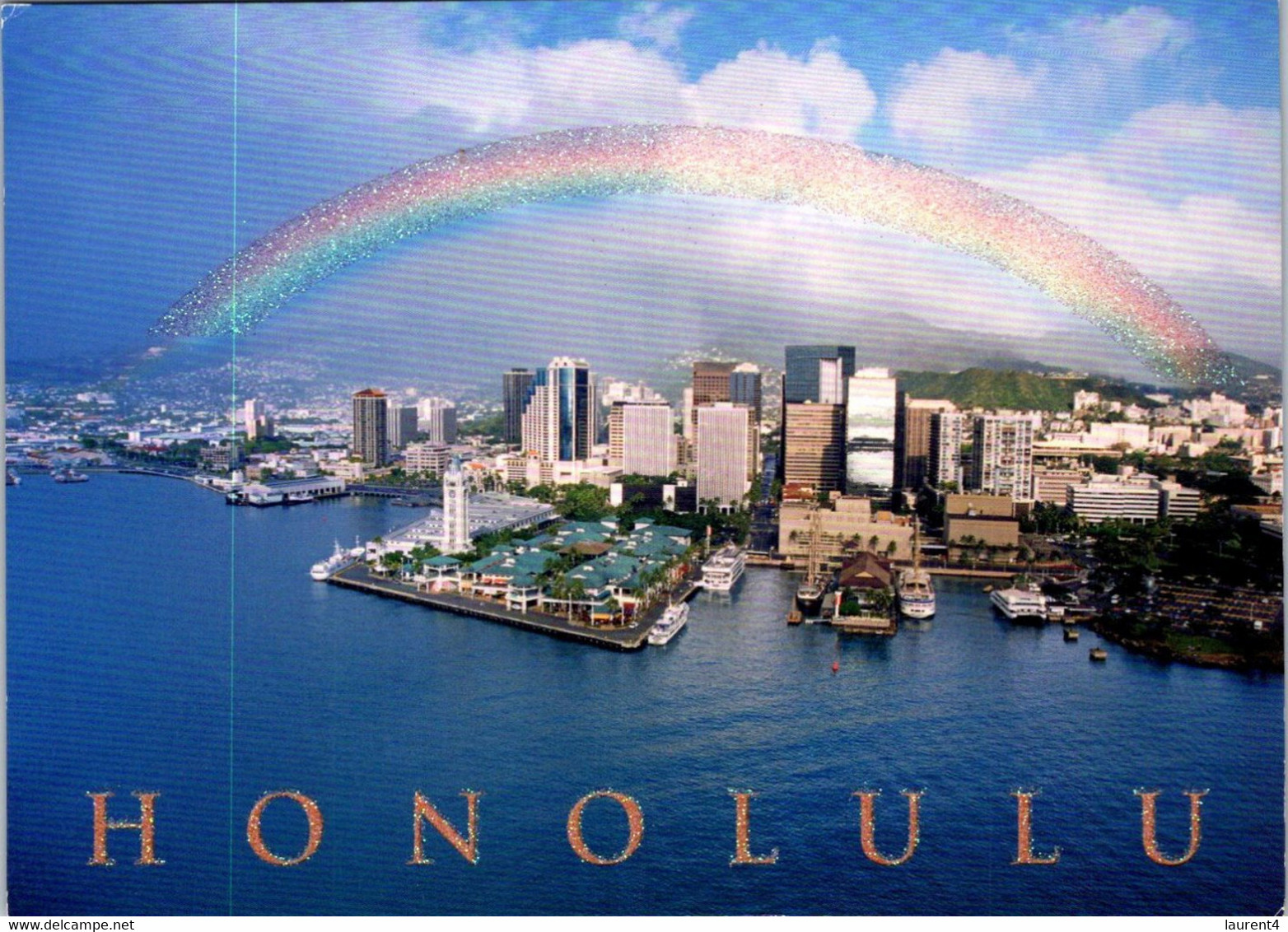 (3 E 23) USA - Haiwaii HOnolulu (with GLitter Raimbow) - Big Island Of Hawaii