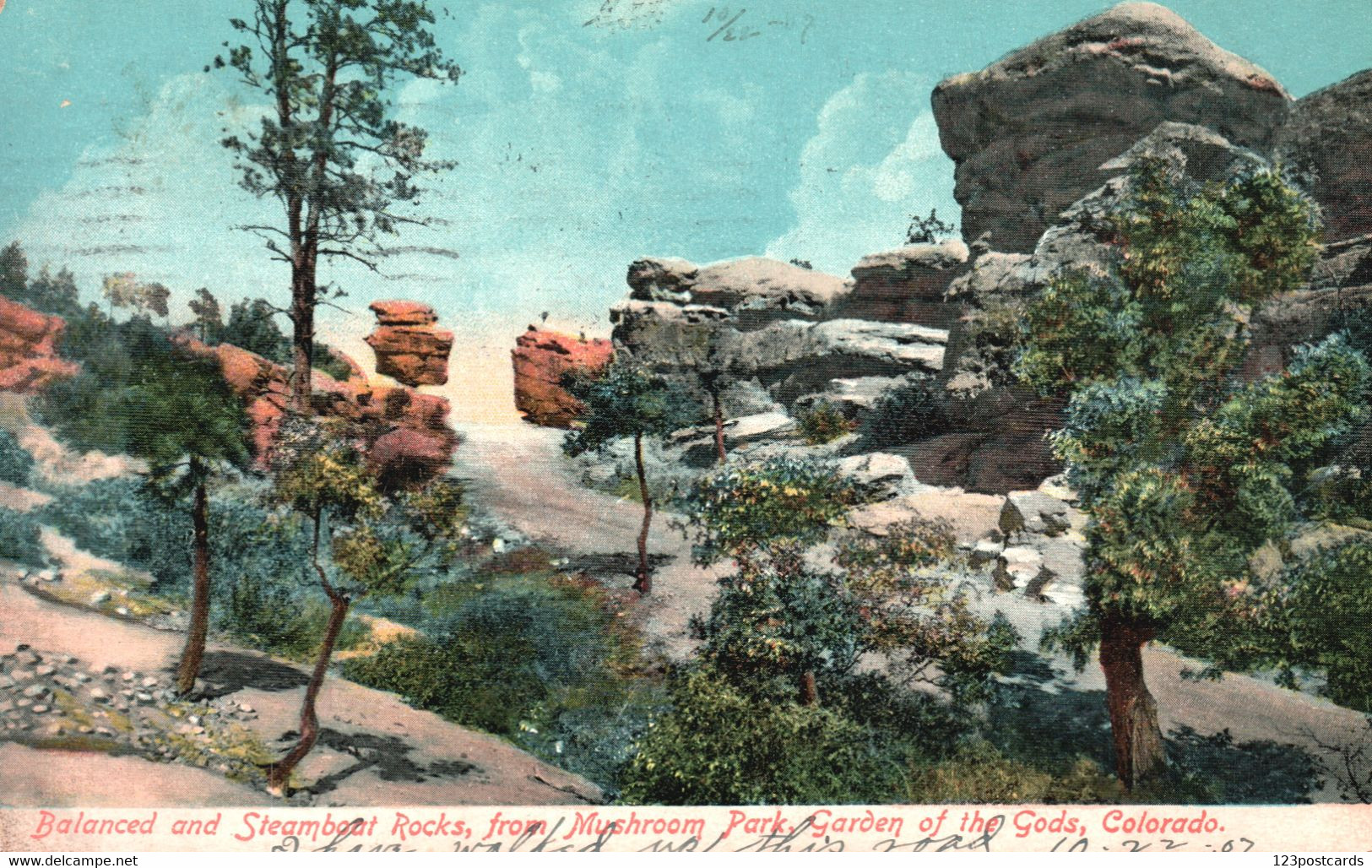 Balanced And Steamboat Rocks, From Mushroom Park, Garden Of The Gods, Colorado - RARE! - Colorado Springs