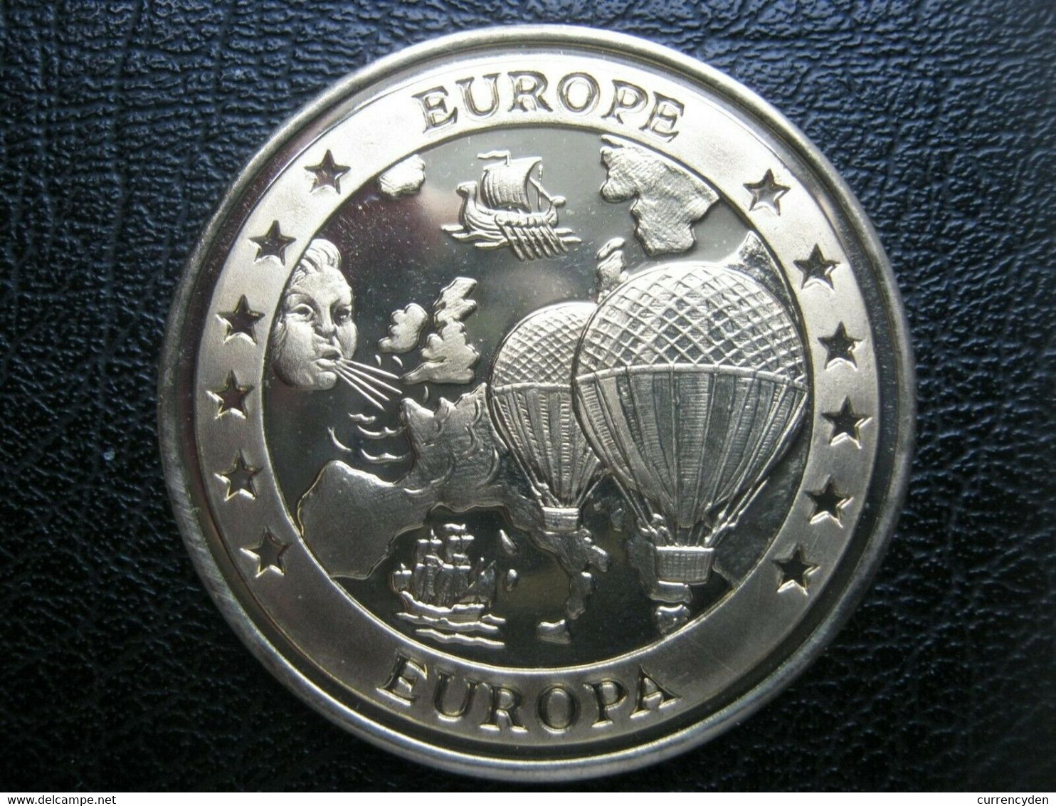 Monaco 1 ECU Pattern Crown-size Coin, Montgolfier Brothers Balloon, 1994 UNC - Other & Unclassified