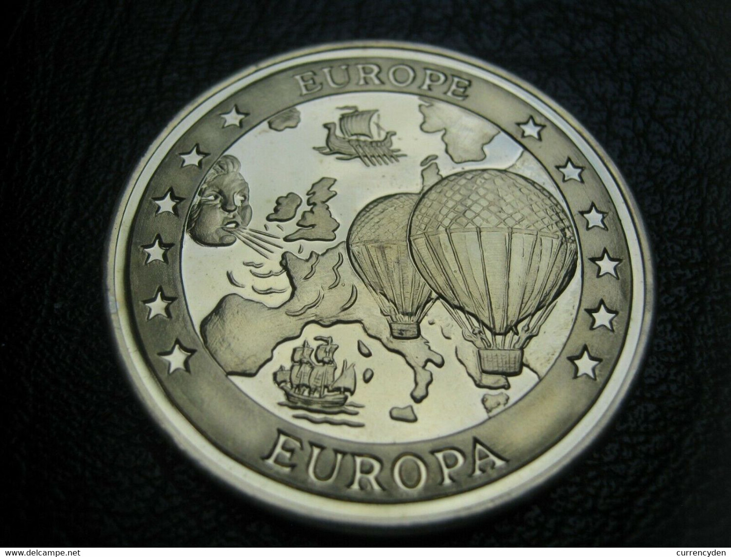 Monaco 1 ECU Pattern Crown-size Coin, Montgolfier Brothers Balloon, 1994 UNC - Other & Unclassified