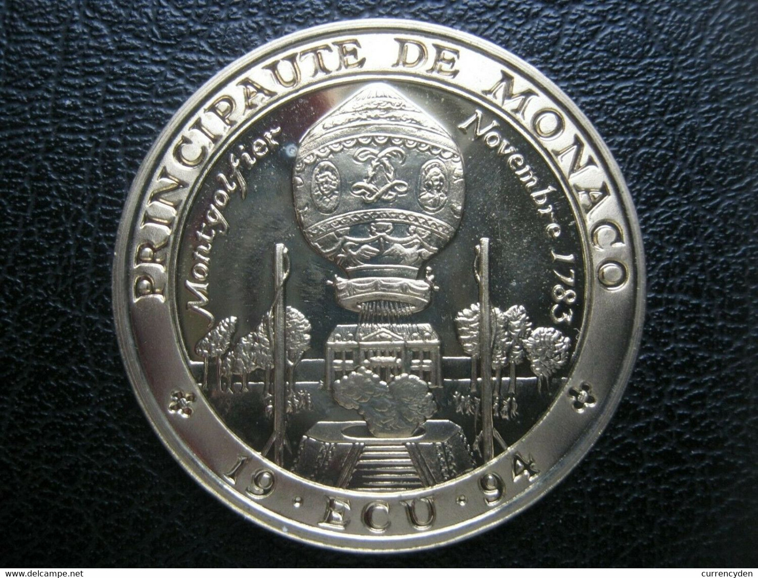 Monaco 1 ECU Pattern Crown-size Coin, Montgolfier Brothers Balloon, 1994 UNC - Andere & Zonder Classificatie