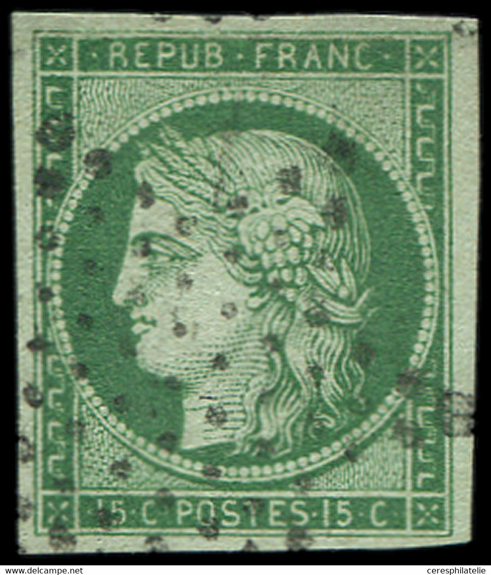 EMISSION DE 1849 - 2b   15c. Vert Foncé, Obl. ETOILE, TB. Br - 1849-1850 Ceres