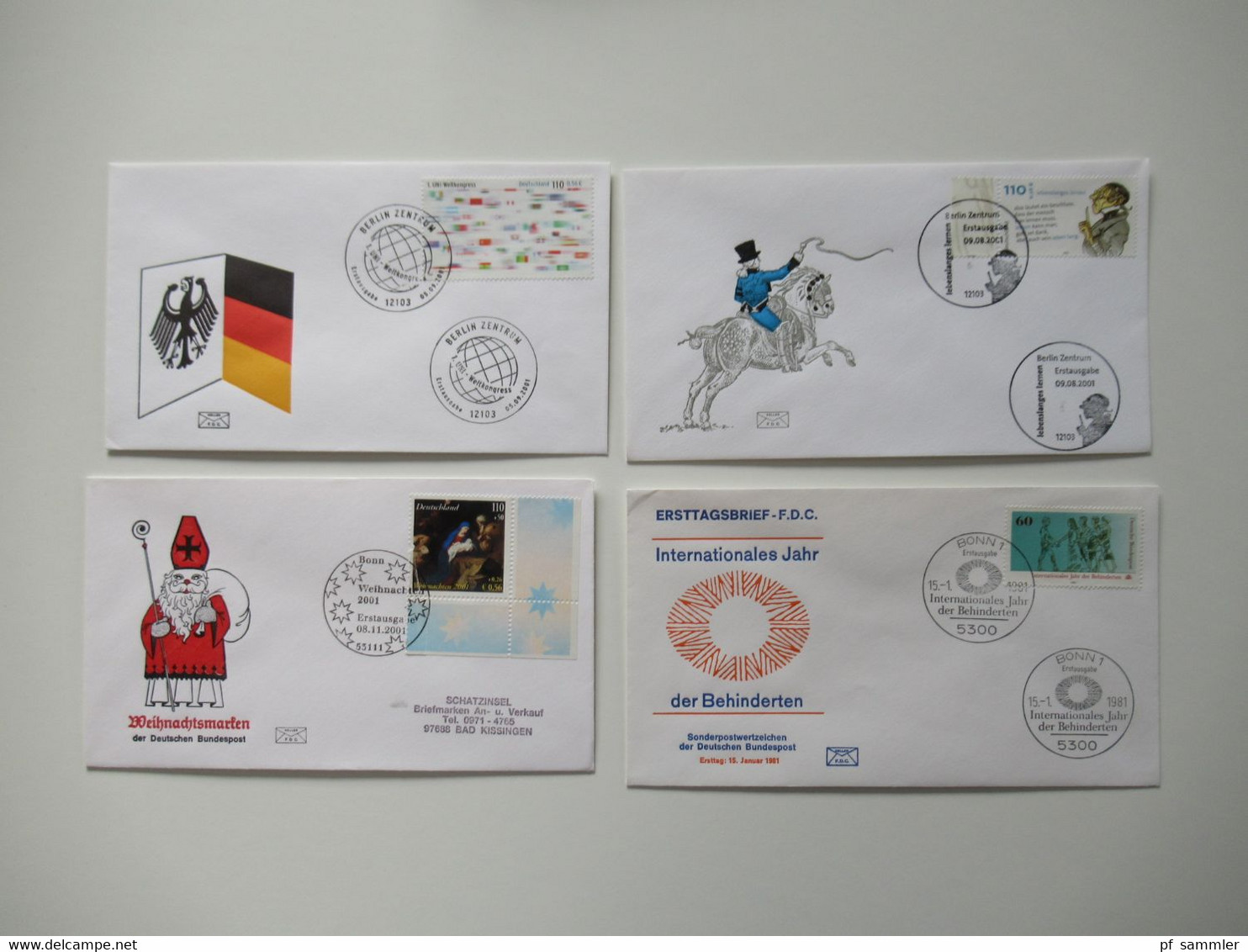 BRD 1980 / 90er teilw. bis 2001 Jahre FDC Posten mit 200 Stück bei den Freimarken auch Randstücke dabei! inkl. ATM Nr.1