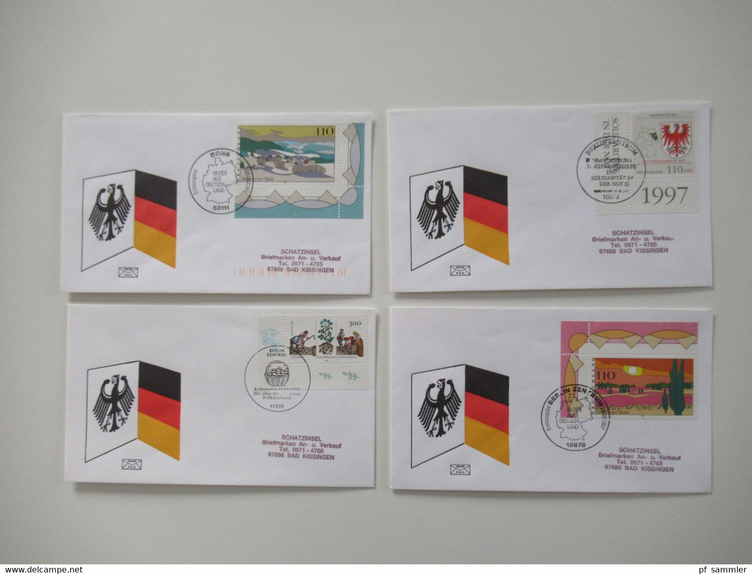 BRD 1980 / 90er teilw. bis 2001 Jahre FDC Posten mit 200 Stück bei den Freimarken auch Randstücke dabei! inkl. ATM Nr.1