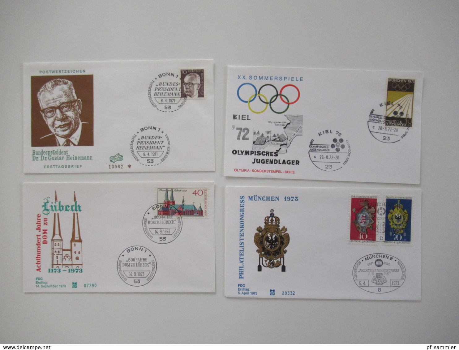 BRD 1980 / 90er teilw. bis 2001 Jahre FDC Posten mit 200 Stück bei den Freimarken auch Randstücke dabei! inkl. ATM Nr.1