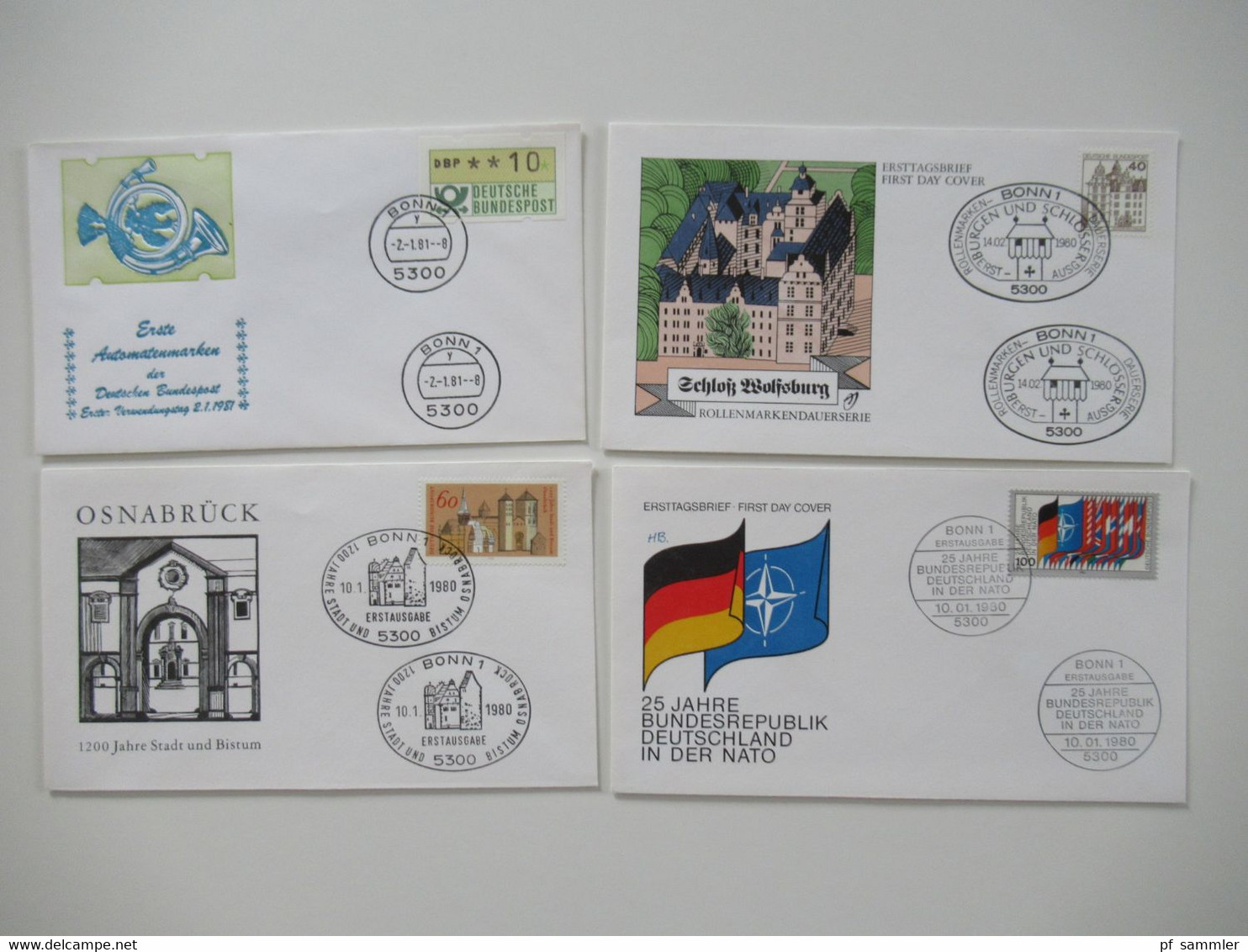 BRD 1980 / 90er teilw. bis 2001 Jahre FDC Posten mit 200 Stück bei den Freimarken auch Randstücke dabei! inkl. ATM Nr.1