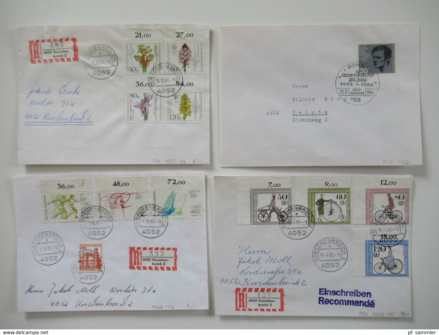 BRD 1956 - 80er Jahre FDC / Sonderbelege Posten insgesamt 88 Stück auch Einschreiben!! Stöberposten!