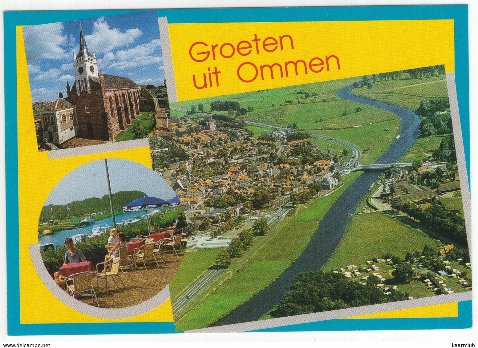 Groeten Uit Ommen - (Overijssel, Nederland)  - OMN 6 - Kerk, Vecht, Luchtopname - Ommen